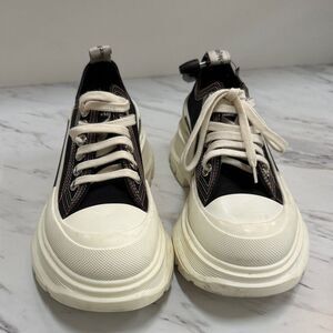 Alexander McQueen Black and White Lace-Up Sneakers